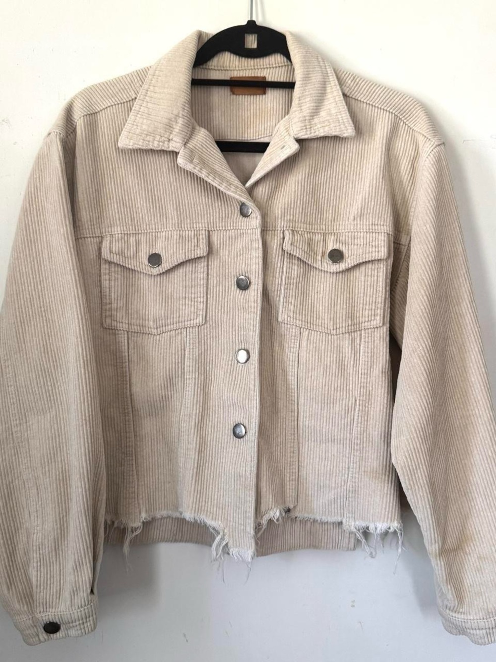 POL 12th Tribe Women’s Tan Beige Corduroy Cropped Jacket